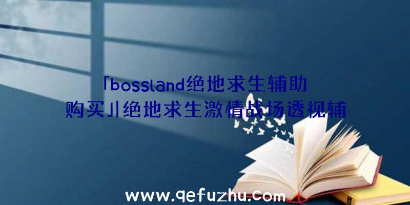 「bossland绝地求生辅助购买」|绝地求生激情战场透视辅助